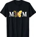 Mother's Day Butterfly Mum Cute Insect Flower T-Shirt Image 1 of 2