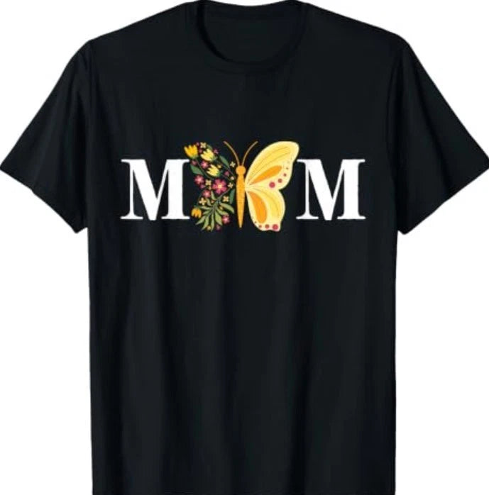 Mother's Day Butterfly Mum Cute Insect Flower T-Shirt Image 1 of 2