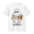 Boorista Ghost Coffee Lover Spooky Season Halloween Graphic White T-Shirt Image 1 of 4