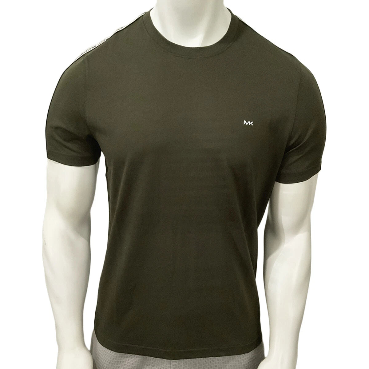 NWT MICHAEL KORS MSRP $56.99 MEN'S OLIVE CREW NECK SHORT SLEEVE T-SHIRT SIZE M L