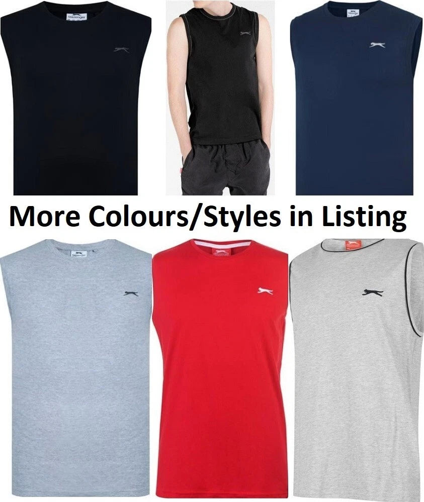 Slazenger Sleeveless T Shirt NEW Size S M L XL 2XL 3XL 4XL NEW T-Shirt Mens Vest