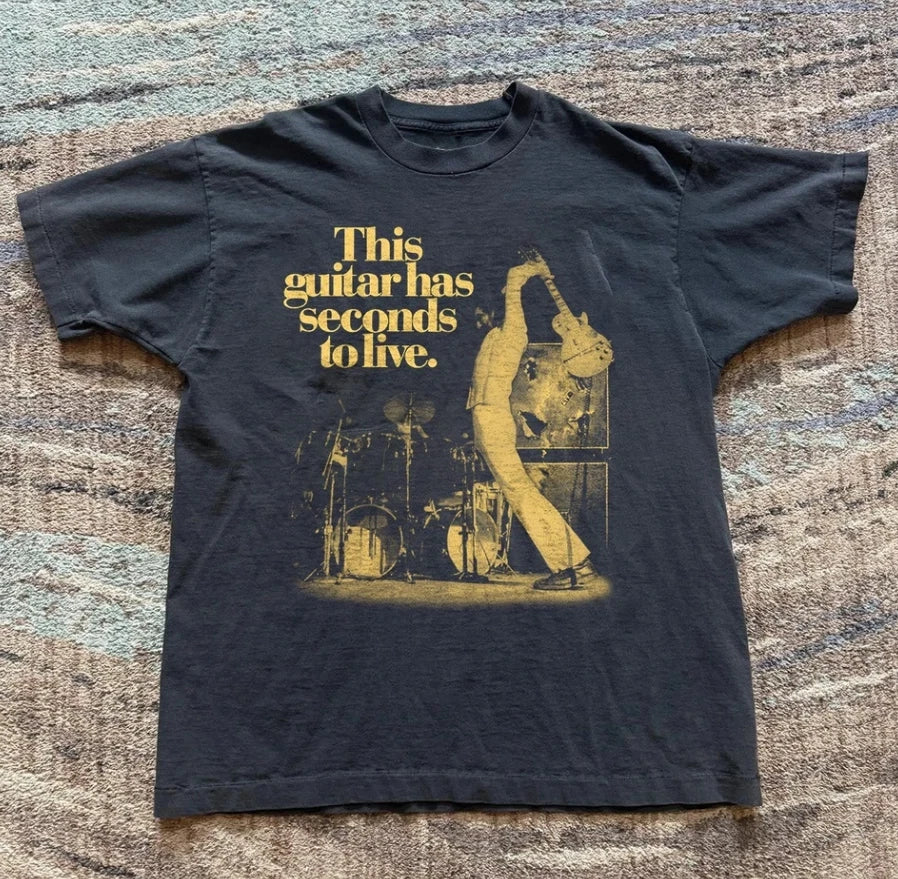 The Who Pete Townshend this guitar has second to live Unisex Black T-shirt S-5XL
