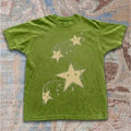 NWT Green Star Graphic T-Shirt Beige Star Print Retro Y2K Streetwear Tee