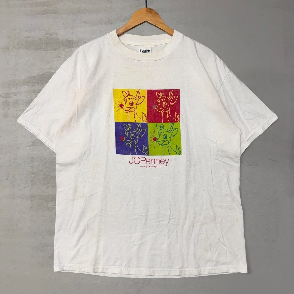 Vintage 90s JCPenney T-Shirt White Rudolph Pop Art Vintage Graphic XL Image 1 of 4