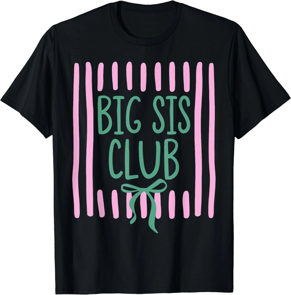 Striped Big Sister Club Matching Sibling Promoted to Big Sis T-Shirt