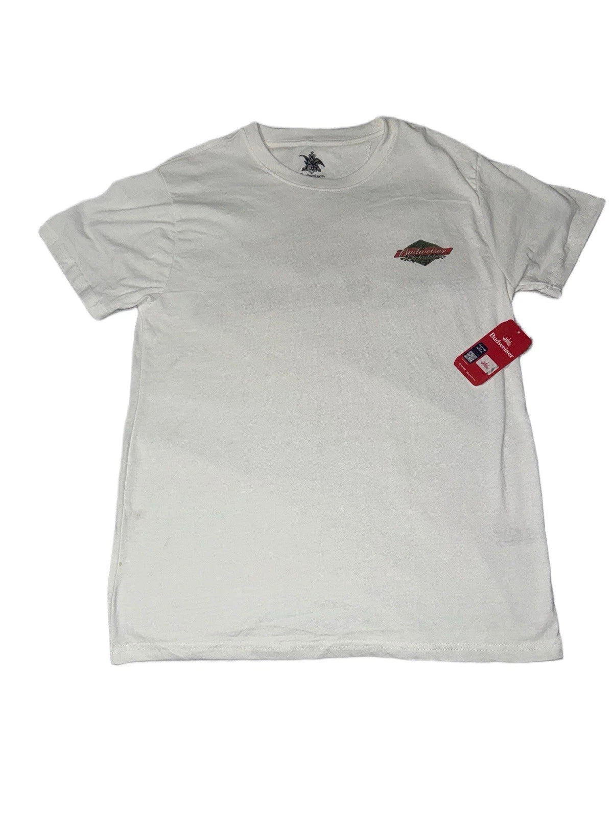 Budweiser Clydesdales T Shirt Mens Large White Graphic Tee NWT Stained