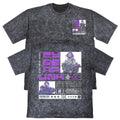 Cyberpunk Streetwear Unisex Mens Carbon Grey 240gsm French Terry Acid Wash T-...