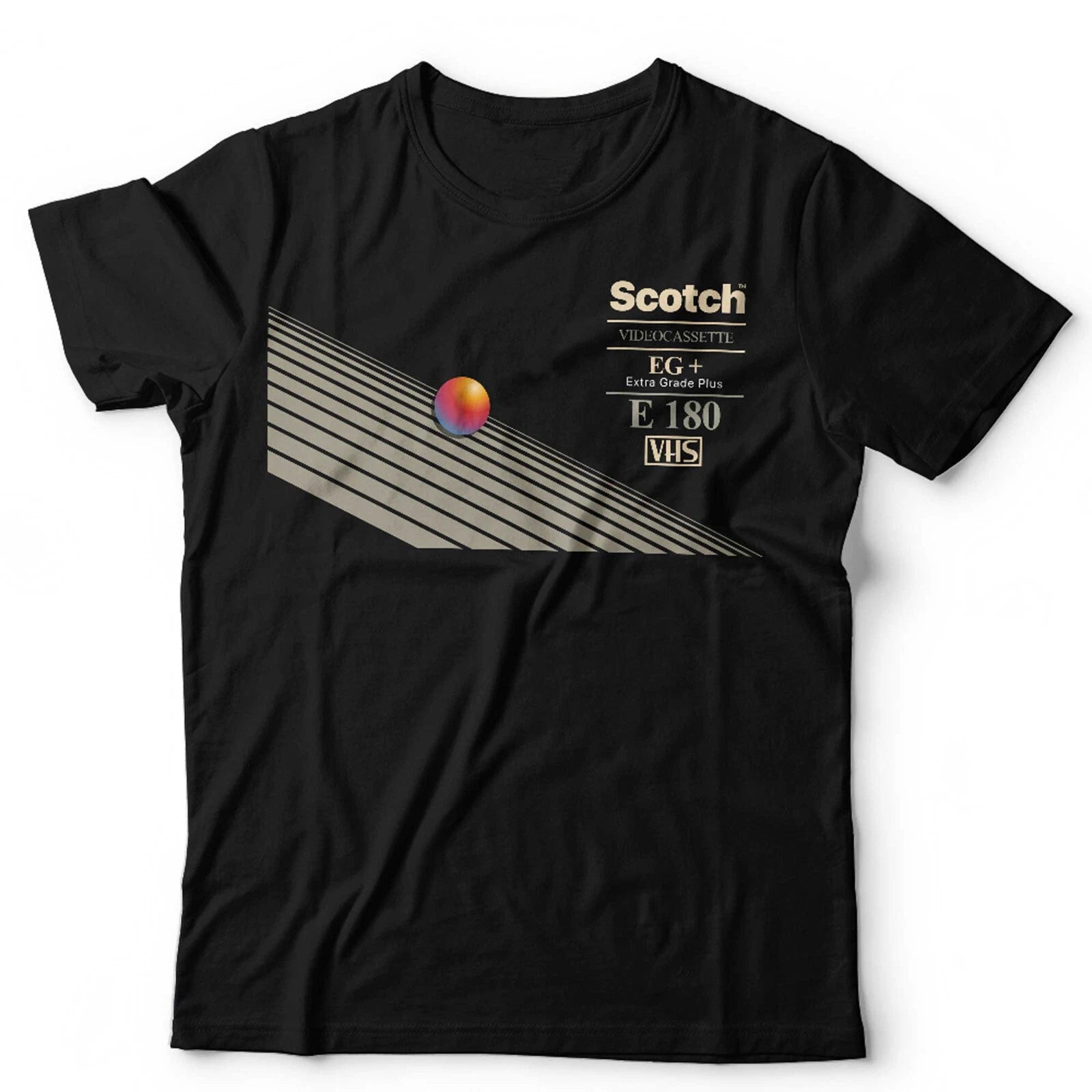 VHS T Shirt Scotch VIdeo Cassette Unisex Retro Vintage 70's 80's 90's Classic