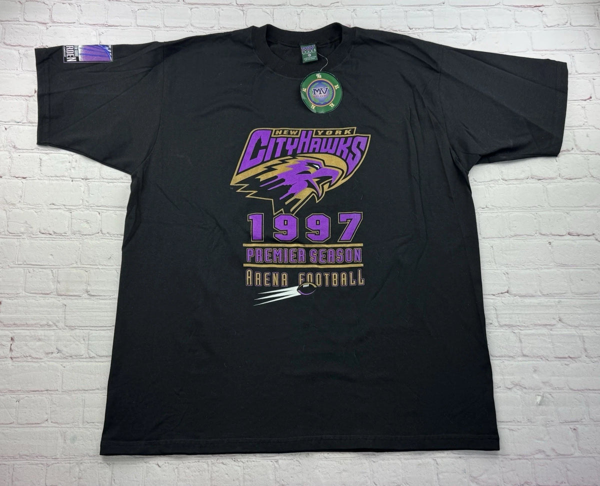 NWT New York City Hawks T Shirt 1997 ARENA Football Premier Season Tee - Size XL