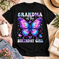 Grandma of the Birthday Girl T Shirt Butterfly Birthday Party Tee