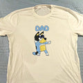 Men's White Bluey Bandit Dad Graphic Crew Neck Short Sleeve Cotton T-Shirt XL
