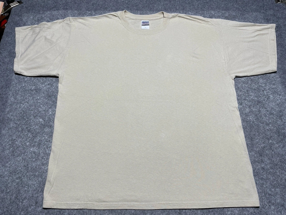VINTAGE Y2K Blank Skater Grunge baggy Clean 2XL Beige Shirt Gildan Cotton lowkey