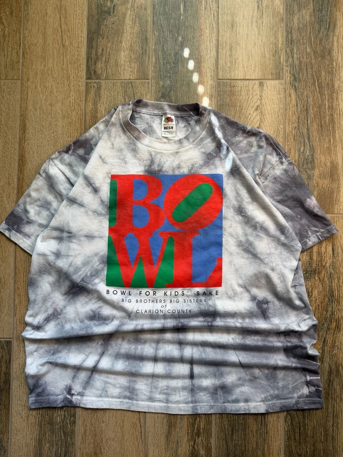 Vintage Big Brother Big Sister Club Bowl For Kids Sake T-Shirt 2XL Gray Tie Dye