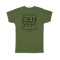 Gift T-Shirt : Denver Colorado Square Modern Minimalist Font