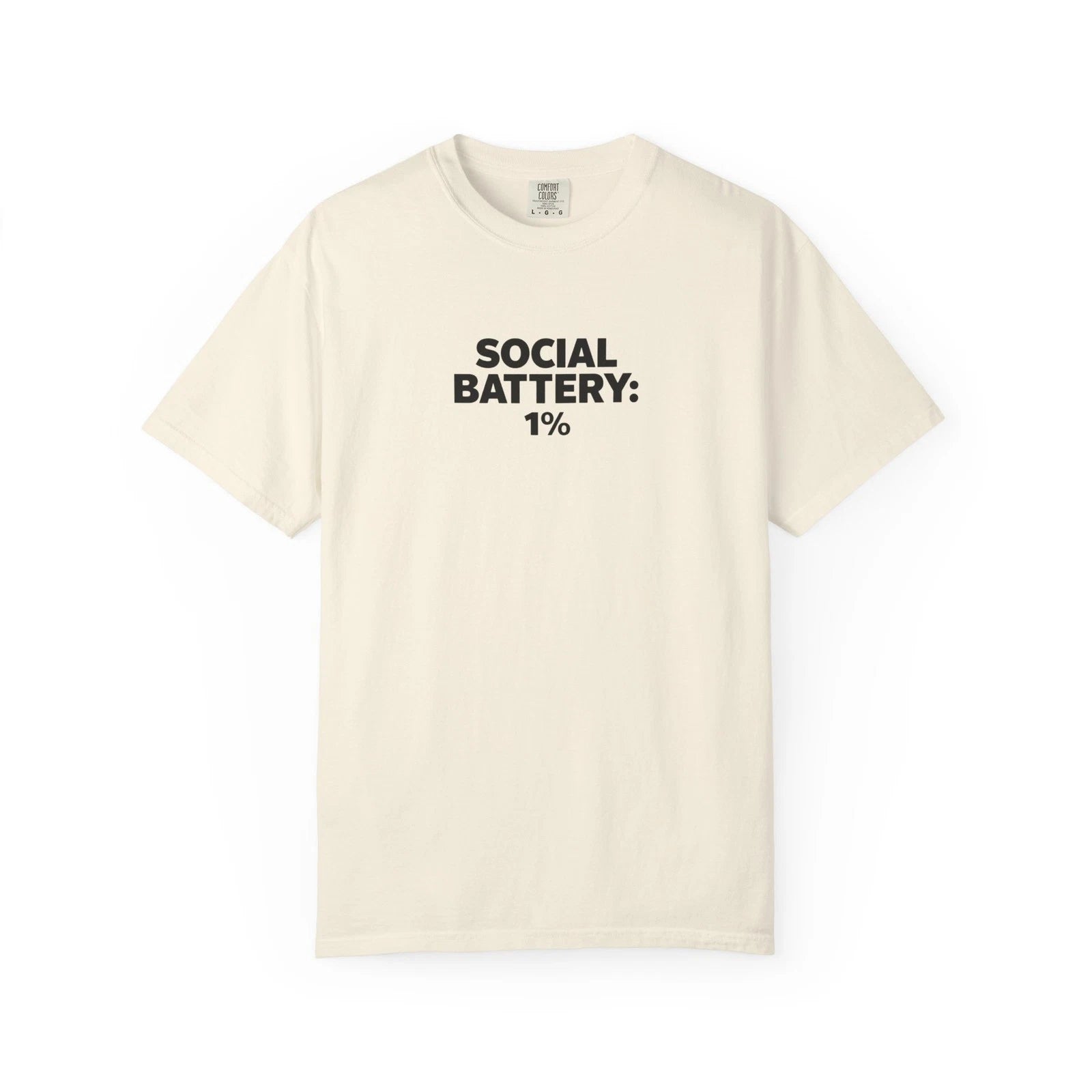 Social Battery 1% T-Shirt | Funny Introvert Tee, Relaxed T-Shirt, 100% Cotton
