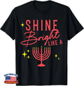 Shine Bright Like A Menorah Hanukkah Matching Family Pajamas Tee