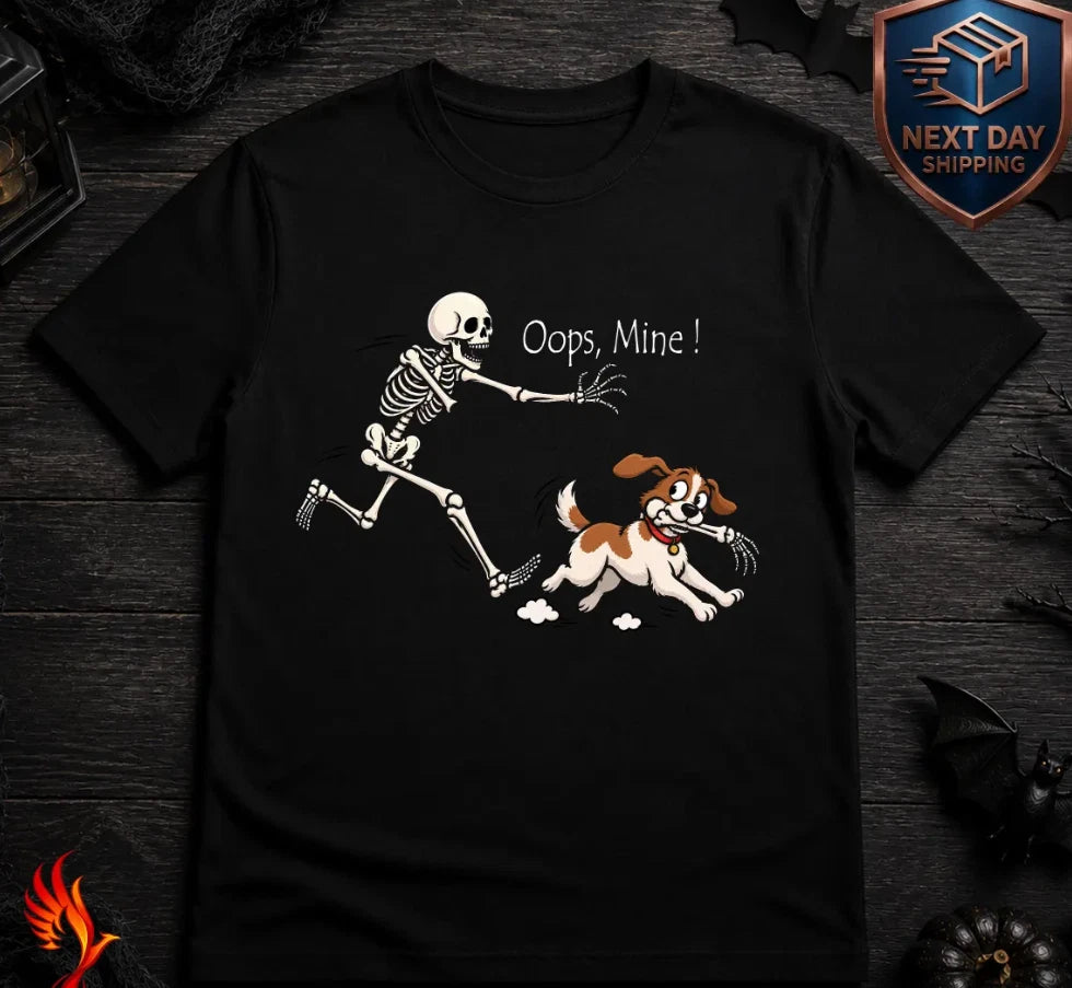 Skeleton Chasing Dog Shirt, Halloween, Funny Dog Lover Unisex T-Shirt S-5XL