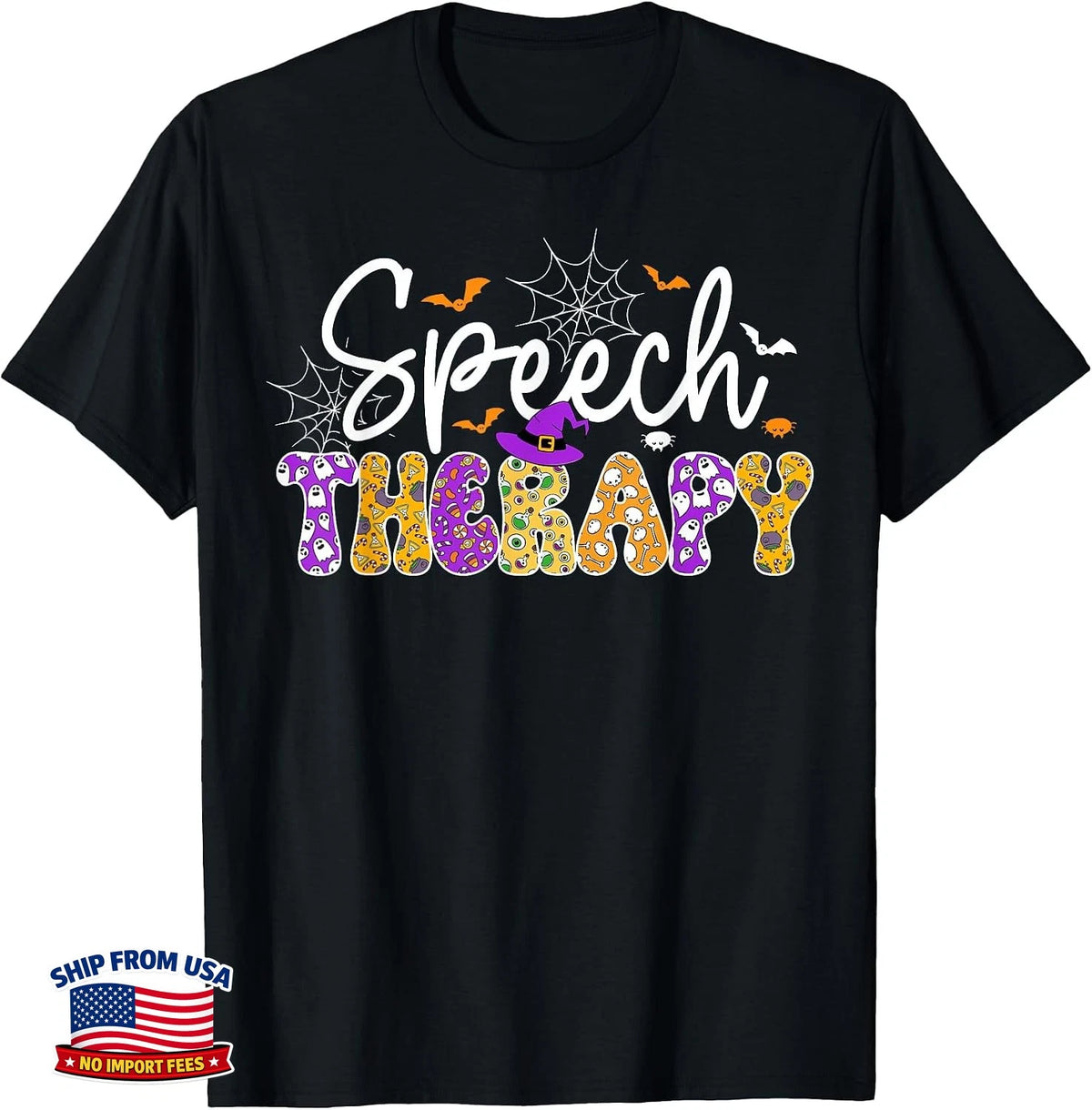 Halloween Speech Therapy Spooky Ghost SLP Therapist T-Shirt Gift