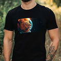Mens Lion as Astronaut Print Cotton T-Shirt Size XS to 5XL