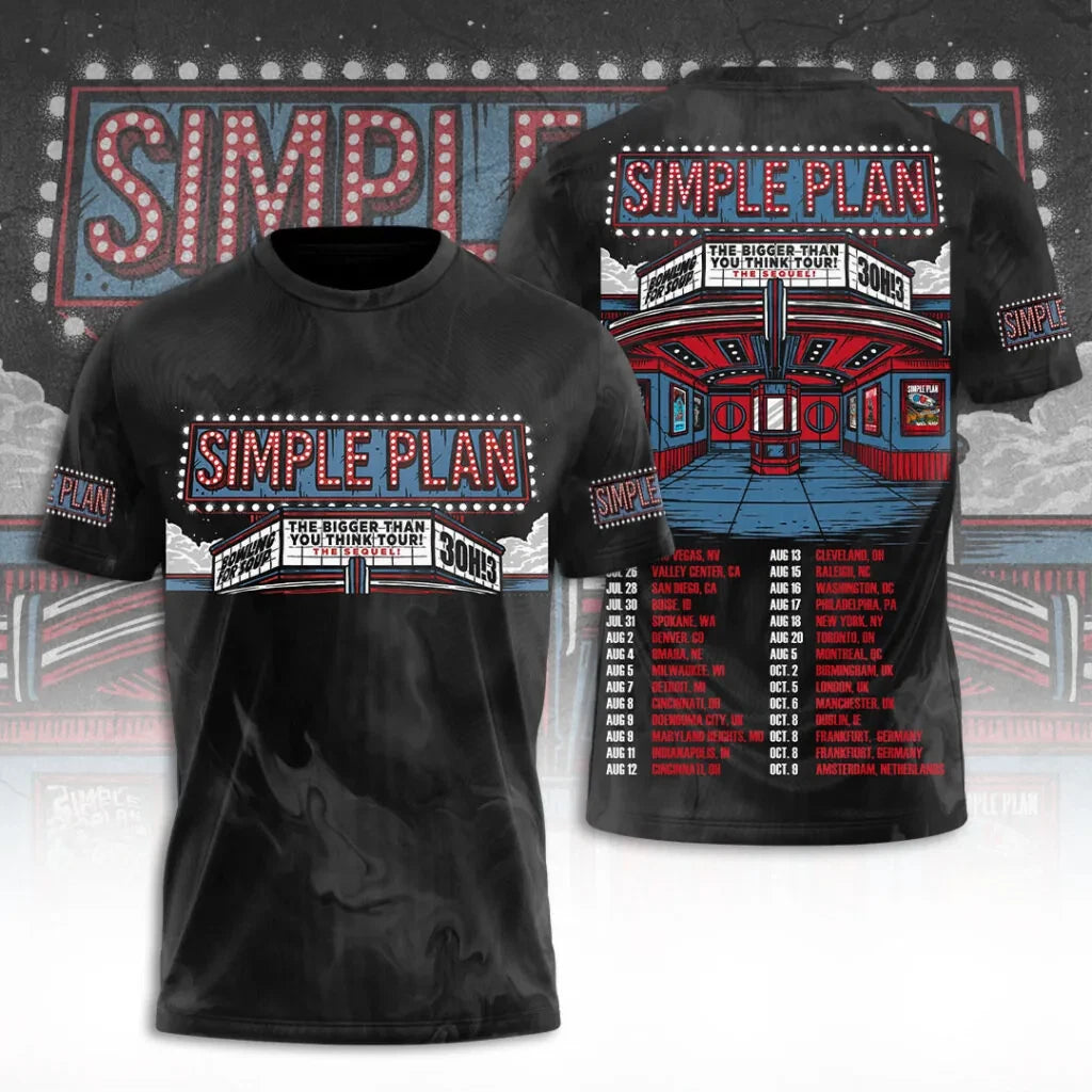 Simple Plan Tour 2026 3D Apparel