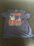 Gamer at work Kid's Large, Dark Blue, Red and White/ Grey Graphic T-Shirt