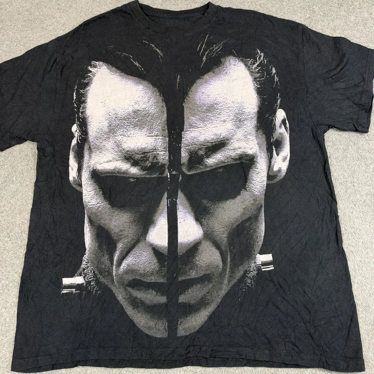 Moth Graphic T Shirt Black Large Face Print