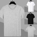 Trendy Slim Fit T shirt for Men Solid Color Casual Tee Top with Short Sleeves