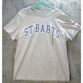 St. Barts Heather Grey Graphic T-Shirt XL Short Sleeve Casual Tee