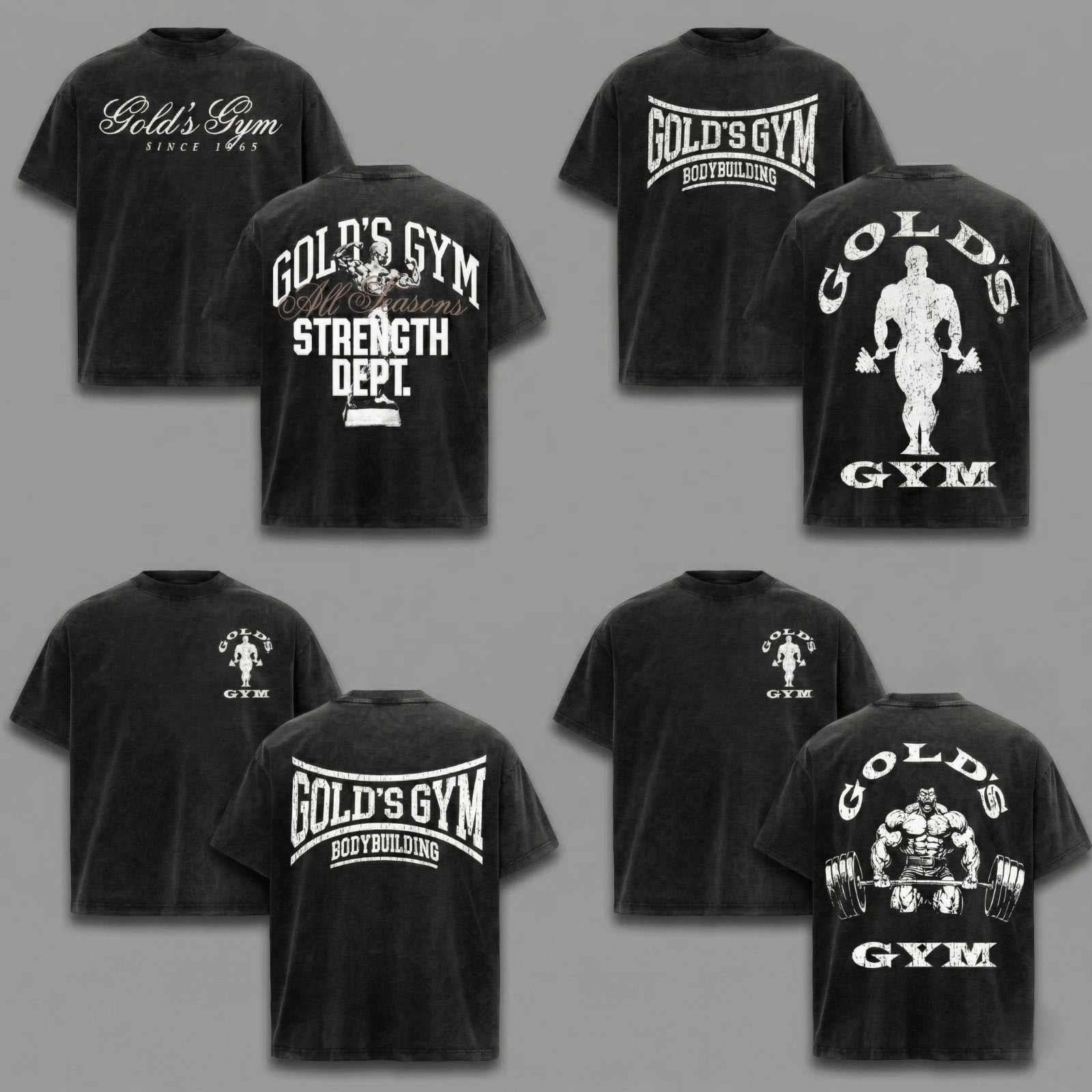 (Collection) Gold's Gym Shirt Heavy Cotton Bodybuilding Gym Shirts For Men Top