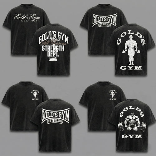 (Collection) Gold's Gym Shirt Heavy Cotton Bodybuilding Gym Shirts For Men Top