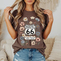 Route 66 Floral Shield 100 Years T-shirt | 1926-2026 Mother Road