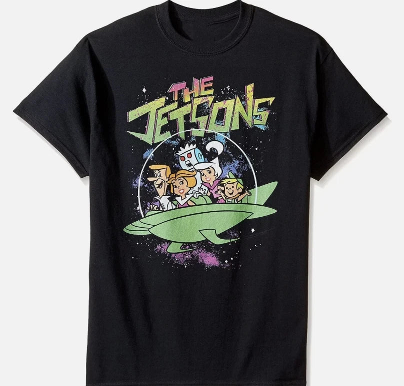 THE JETSONS Shirt So Funny Cartoon Black Cotton All Size Unisex S-5XL