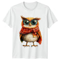 Cute Owl Wearing Scarf And Glasses T-Shirt Nature Bird Lovers Gift