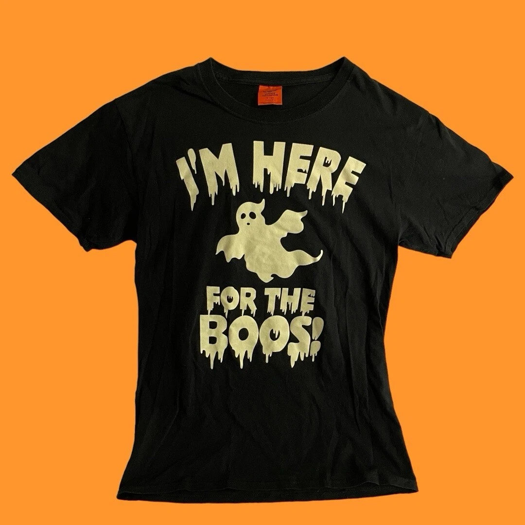 Funny Halloween Ghost Shirt (S) “I’m Here For The Boos”