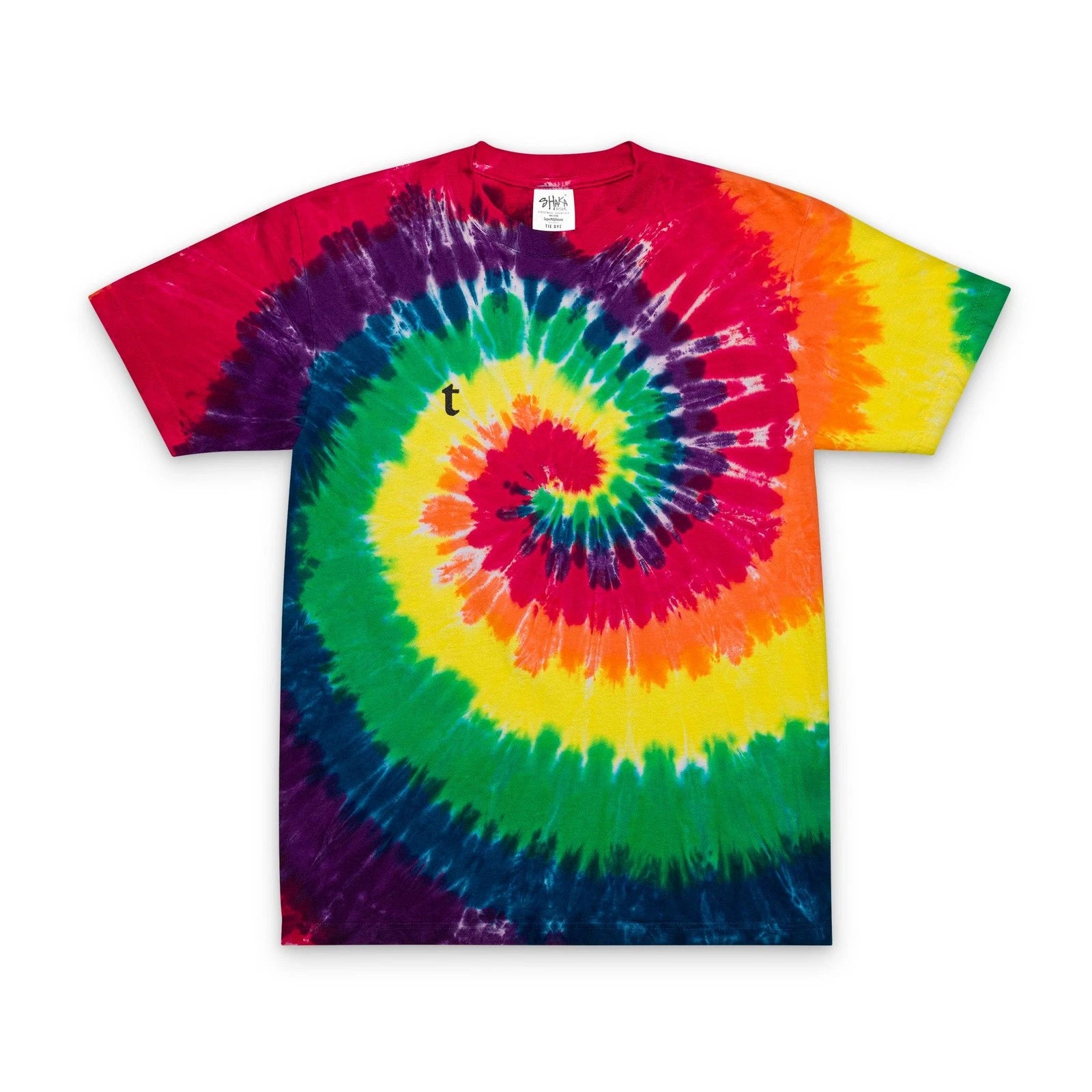 Rainbow Spiral Tie-Dye T-Shirt | Embroidered