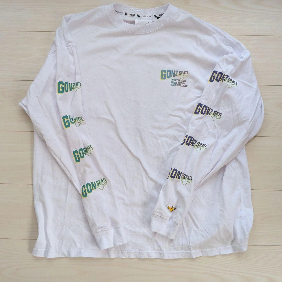 Mark Gonzales Long Sleeve T-Shirt White L Record Graphic
