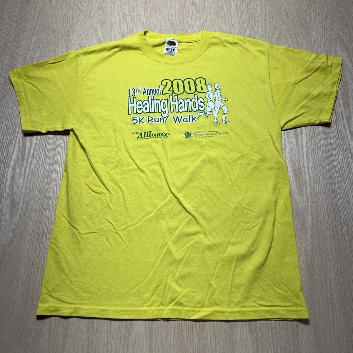 Fruit Of The Loom Best T-Shirt Mens L 2008 Healing Hands 5K Run Walk