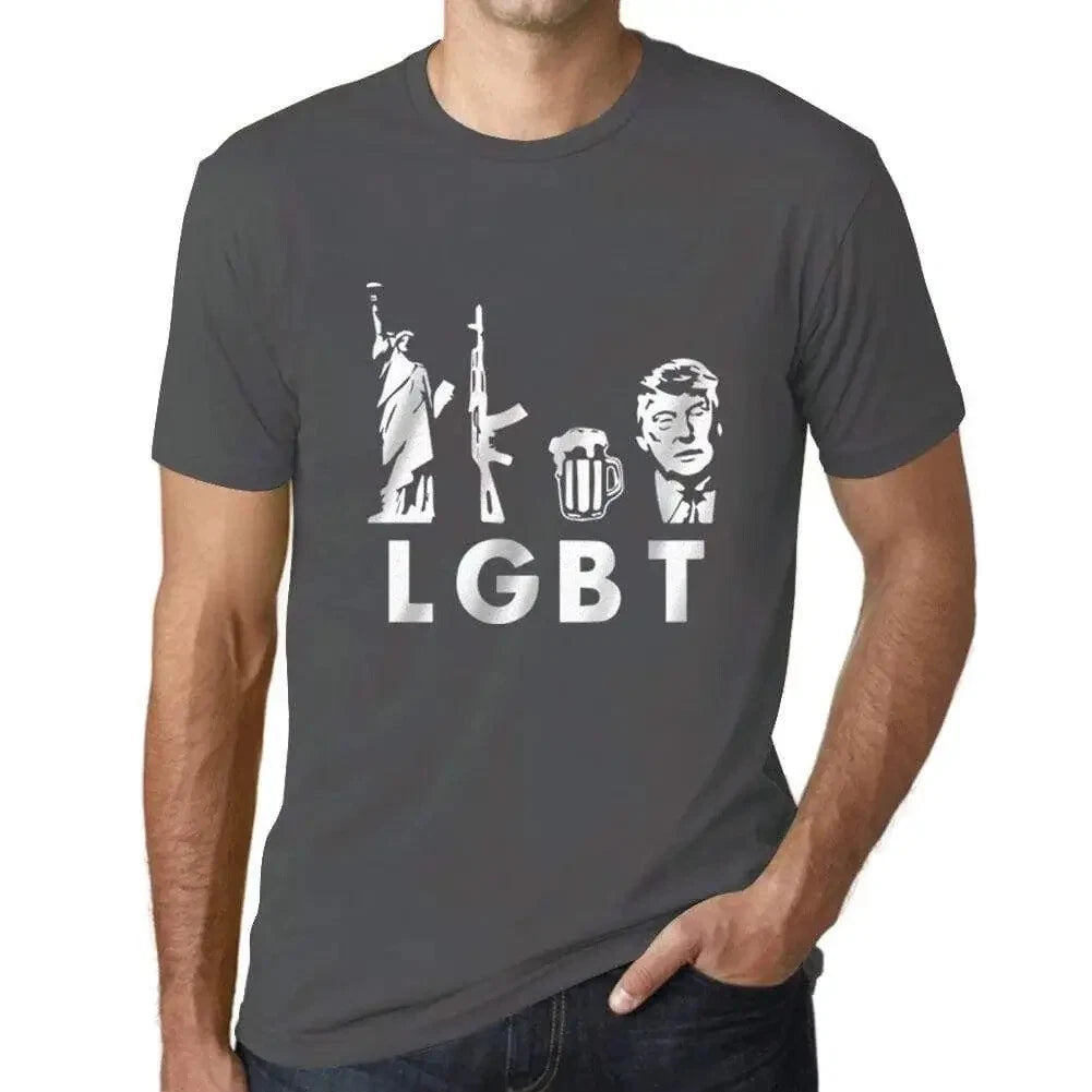 Men's Graphic T-Shirt Lgbt Liberty Guns Beer Eco-Friendly Limited Edition