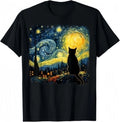 Cat Starry Night Van Gogh Cat For Cat Lover Cat Mom Cat Dad T-Shirt