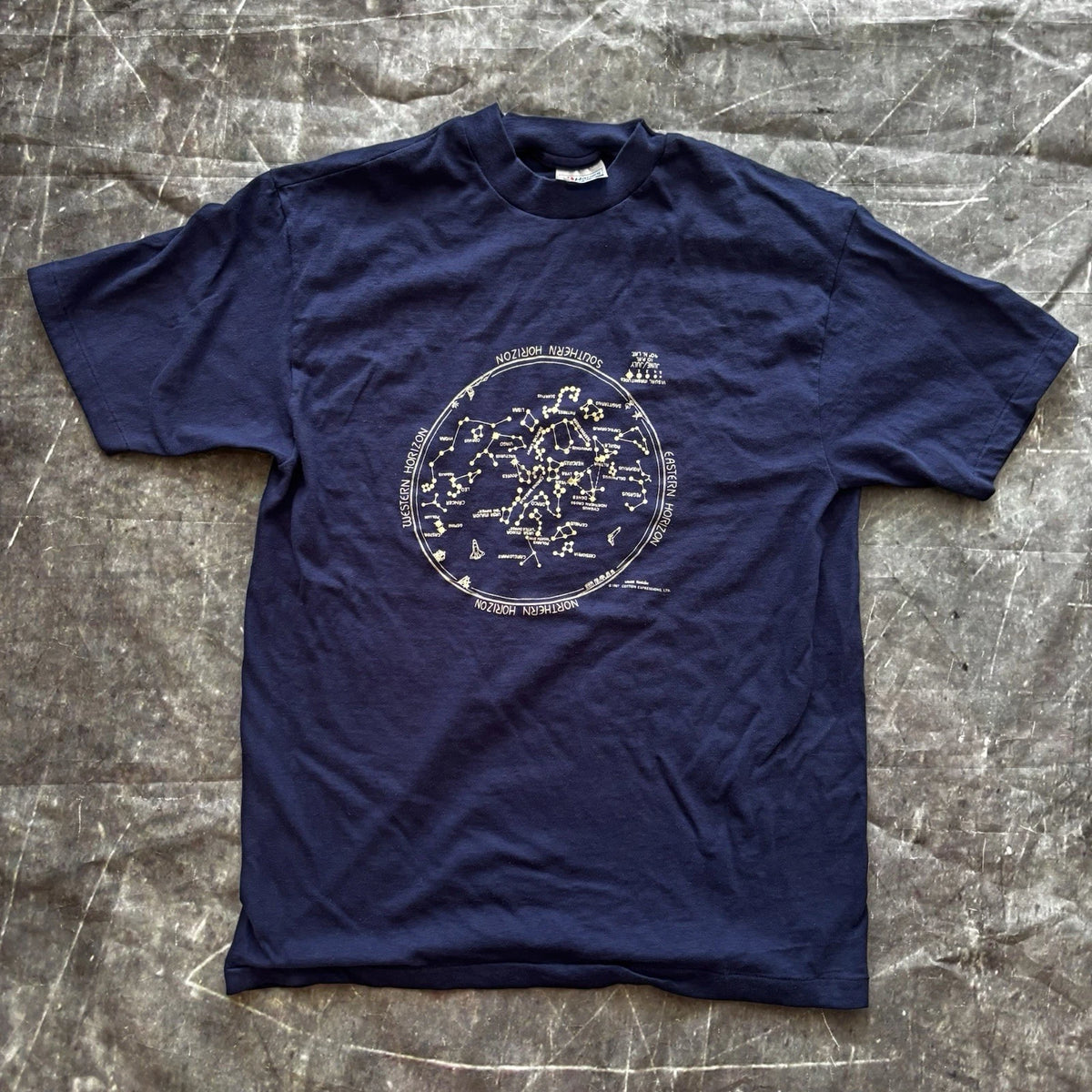 Vintage 1987 Star Chart Astronomy Constellations Astrology T-Shirt Size Large