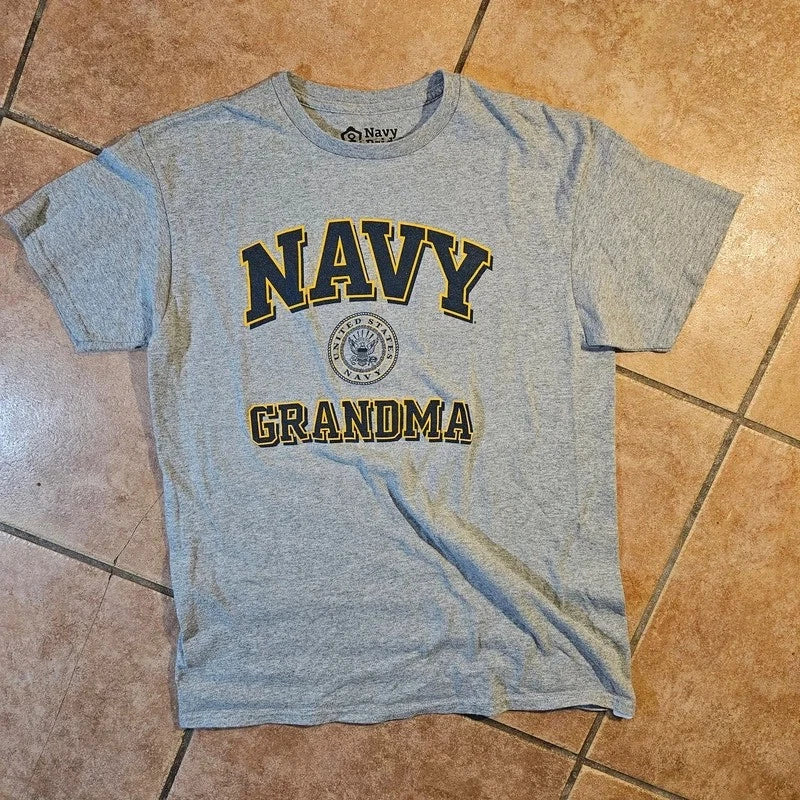 Navy Pride Grandma Graphic Tee – Size Medium Image 1 of 4