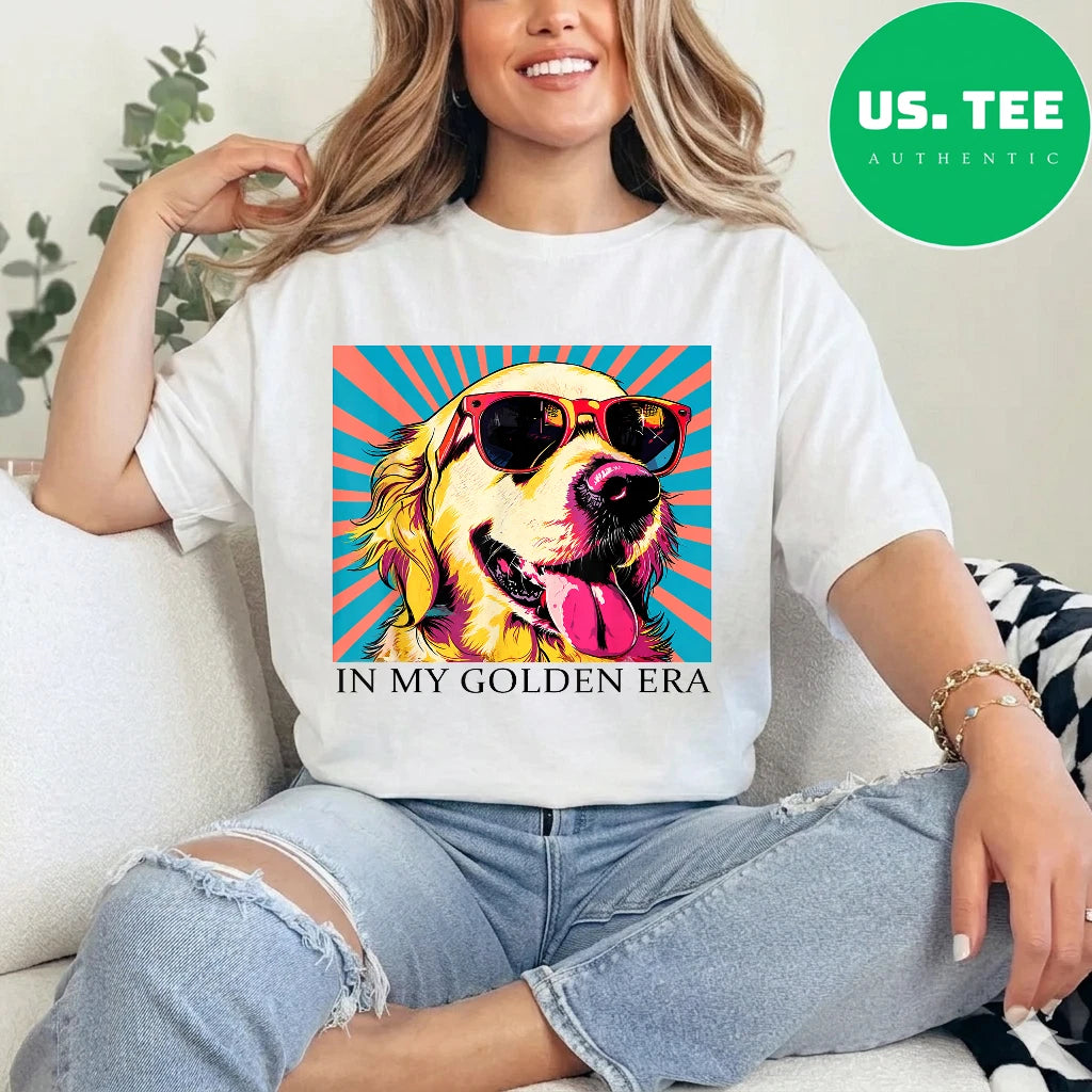 in My Golden Retriever 70s Era Funny Retriever Graphic T-Shirt