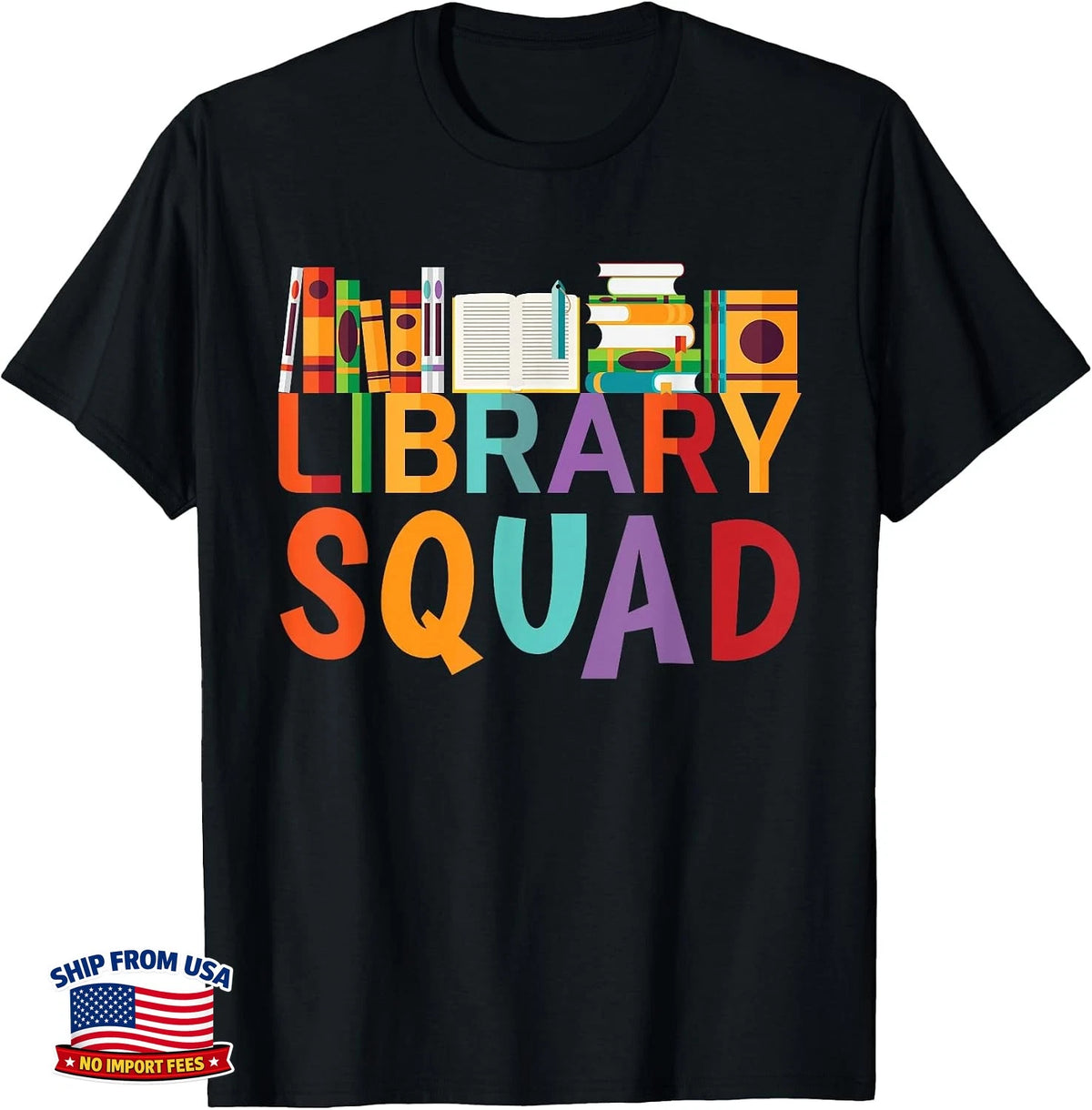 Library Squad Bookworm Book Lovers Librarian Man T-Shirt