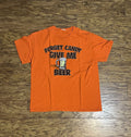 “Forget Candy, Give Me Beer” Gildan Men’s 100% Cotton Size Large  T-Shirt