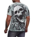 Street Style Skull Print T Shirt for Men Polyester Loose Breathable Fit