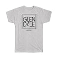 Gift T-Shirt : GLENDALE Arizona Square Modern Minimalist Font