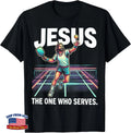 Funny Pickleball T-Shirt Jesus The One Who Serves
