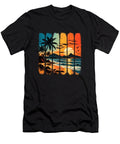 Tropical Sunset Beach Palm Trees Retro Vintage Gift Unisex T-Shirt graphic shirt