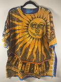 Vintage 1992 Liquid Blue Sun & Moon Tie-Dye TShirt Size XL-Celestial Psychedelic