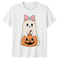 Womens T-Shirt Cute Halloween Ghost Pumpkin Halloween Gift For Her